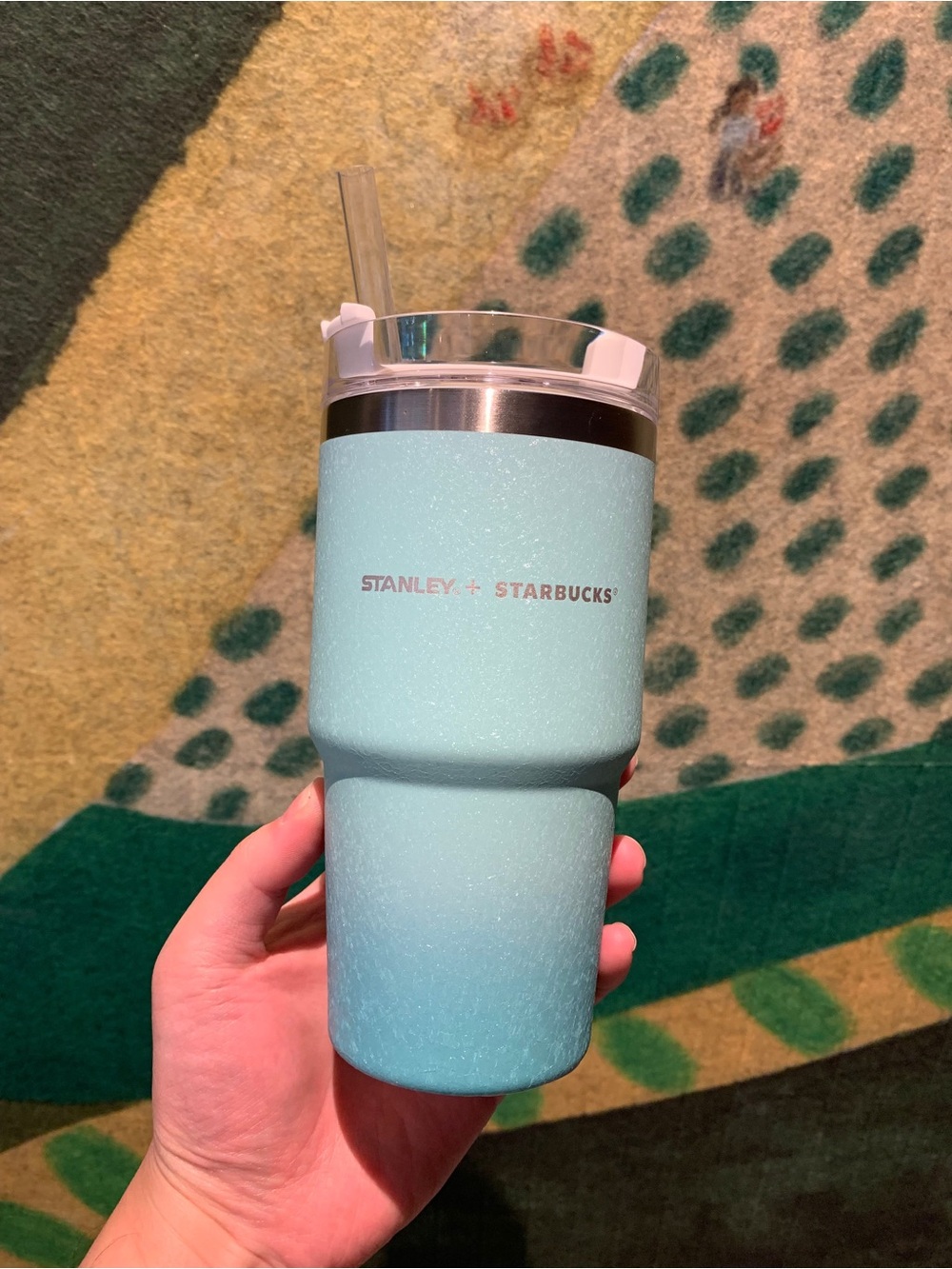 Starbucks x Stanley Ombre Glitter Tumbler Burgundy crackle nwt box rare viral